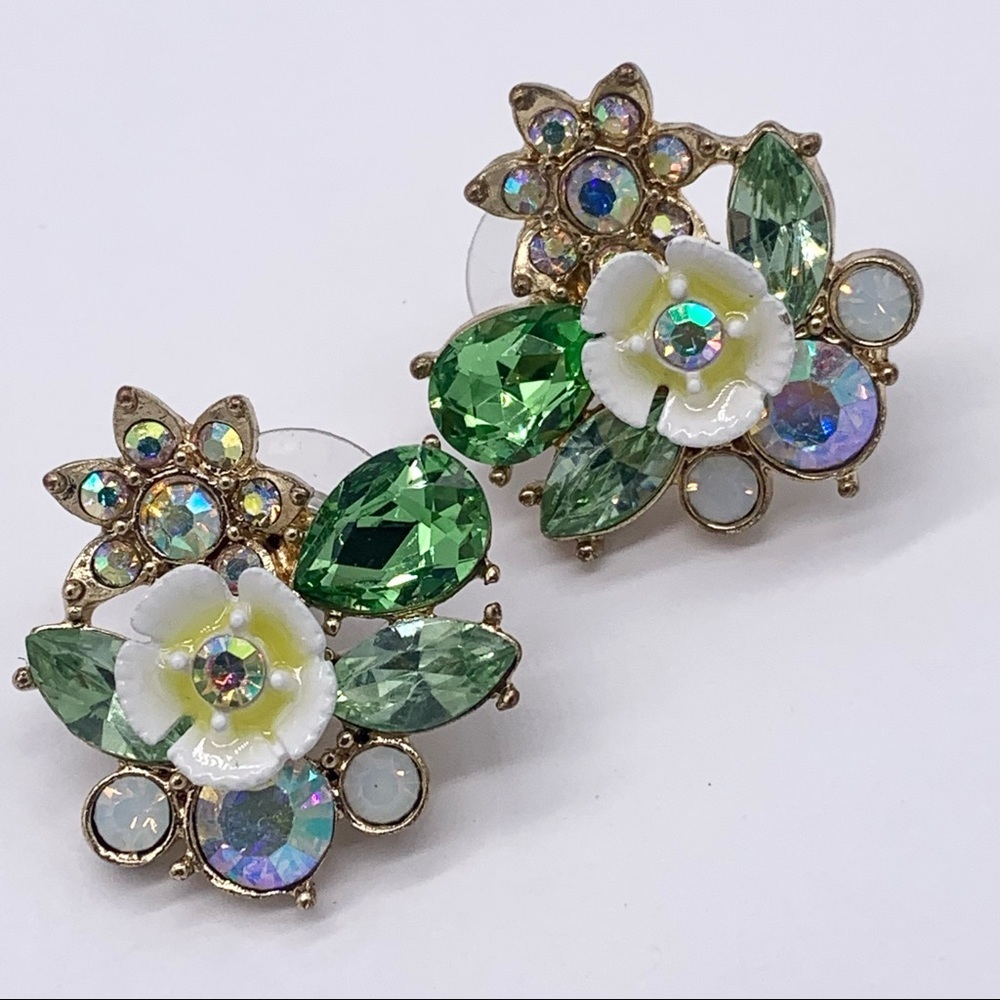 Betsey Johnson Jeweled Flower Earrings